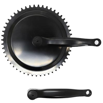 Pedivela Aço, 170mm, Preto, Coroa Aço Preto 52d, Fechada, sem Protetor Longheng – Jogo – foto 1