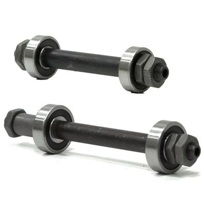 Eixo Usinado Furado, Dianteiro 108mm, 62mm Entre Batente, 2X Rolamento 6000 2rs, Traseiro 145mm com Espac, 76mm Entre Batente – Par – foto 1