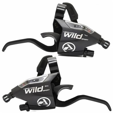 Alavanca, Rapid-fire 3x7v, Absolute Wild Sport, Index, Maçaneta V-brake, Alm / nylon, com Cabos Câmbio / freio, com Display – Par – foto 1