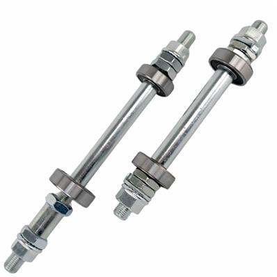 Eixo Usinado Zinc, Dianteiro, 140mm, 63mm Entre Batentes, 2X Rolamento 6000 2rs, Traseiro 185mm com Espac, 65mm Entre Batentes – Par – foto 1