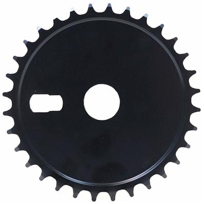 Roda Dentada, Aço, 32 Dentes, Fechada, Preto, sem Furo para Cobre Corrente Logan – foto 1