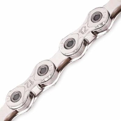 Corrente, 12v, Index, Kmc X12W 1/2X11/128X126 Elos, Encerada, Prata / prata – foto 1