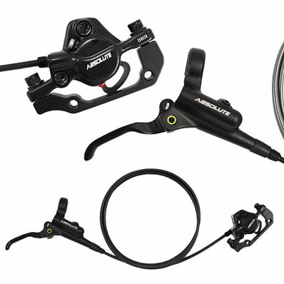 Freio Disco, Hidráulico, Traseiro, Absolute Dxu-1901, Alumínio, 2 Pistões, Stand / pmount, com Disco 160mm, Mangueira 1800mm, Preto – foto 1