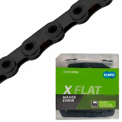 Corrente, 12/13v, Index, Kmc Xflatw, 1/2X11/128X126 Elos, Encerada, para Sram T Type, Flat Top, com Tratamento Nitreto de Titânio – foto 1