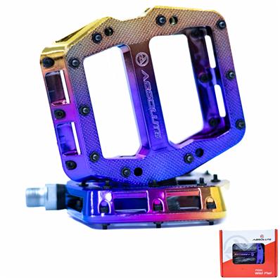 Pedal, Plataforma, Nylon, Absolute Wild Flat, Eixo 9/16 Cr-mo, Rol Selados, Pinos Removíveis, para Trail / enduro / downhill / bmx, Oil Slic – foto 1