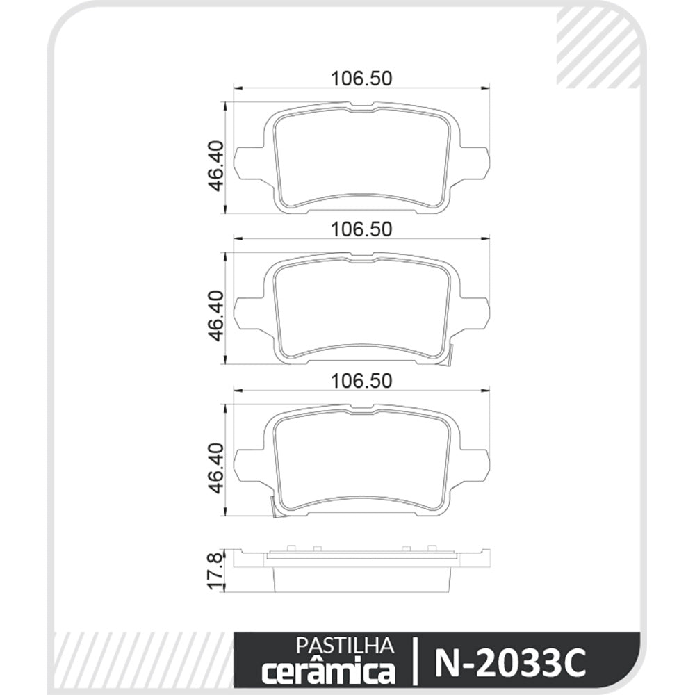 Pastilha de Freio Cobreq N-2033C GM Cruze SPORT6/Cruze/Equinox