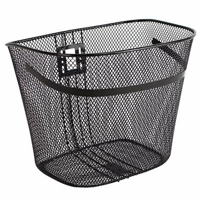 Cesta Aro 26 Quadrada Grande [35x25x26cm] Aço Encapado Preto com Suporte e Haste – Jogo – foto 1