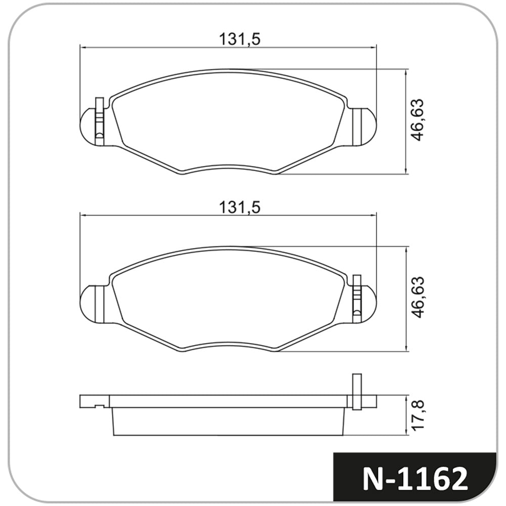 Pastilha de Freio Dianteira Cobreq N-1162 Peugeot 206/207/Hoggar