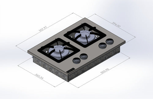 Fogão Cooktop 2 Qquemaidores Duplos Fast Gourmet Inox