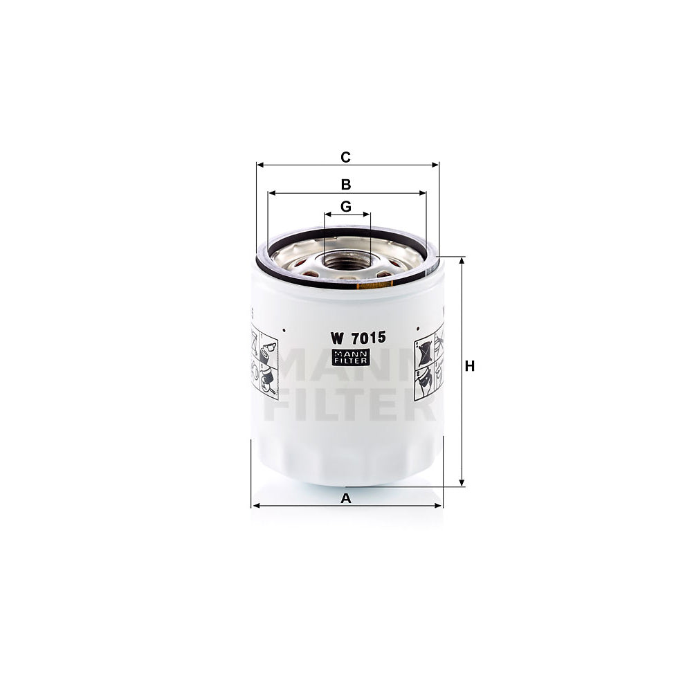 Filtro Blindado Óleo Lubrificante Mann-filter W7015 Ford Ecosport/Focus/Fusion/Ranger/Bronco Sport/Mondeo/Fiesta/Maverick