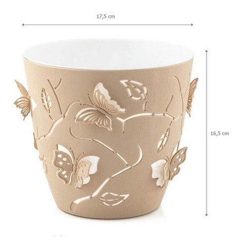 Vaso Decorativo Cachepot  Borboletas Em 3d - 4uni