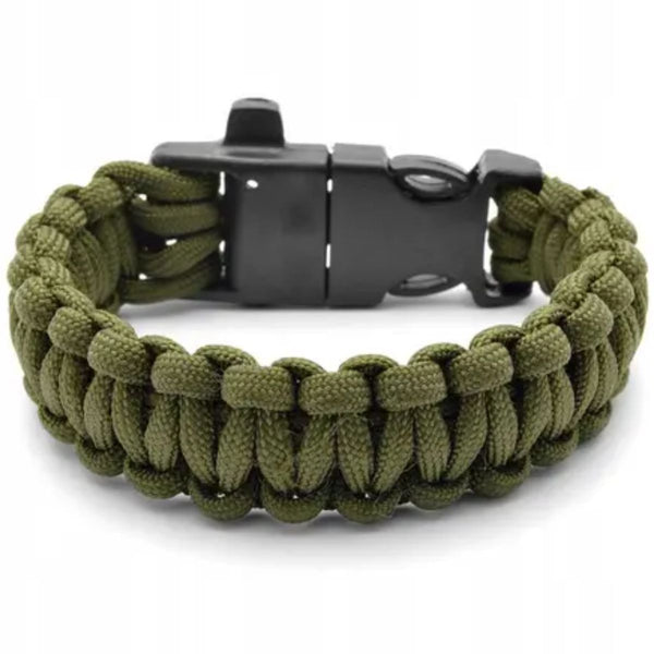 Pulseira Paracord C/ Pederneira Apito Sobrevivência Guepardo