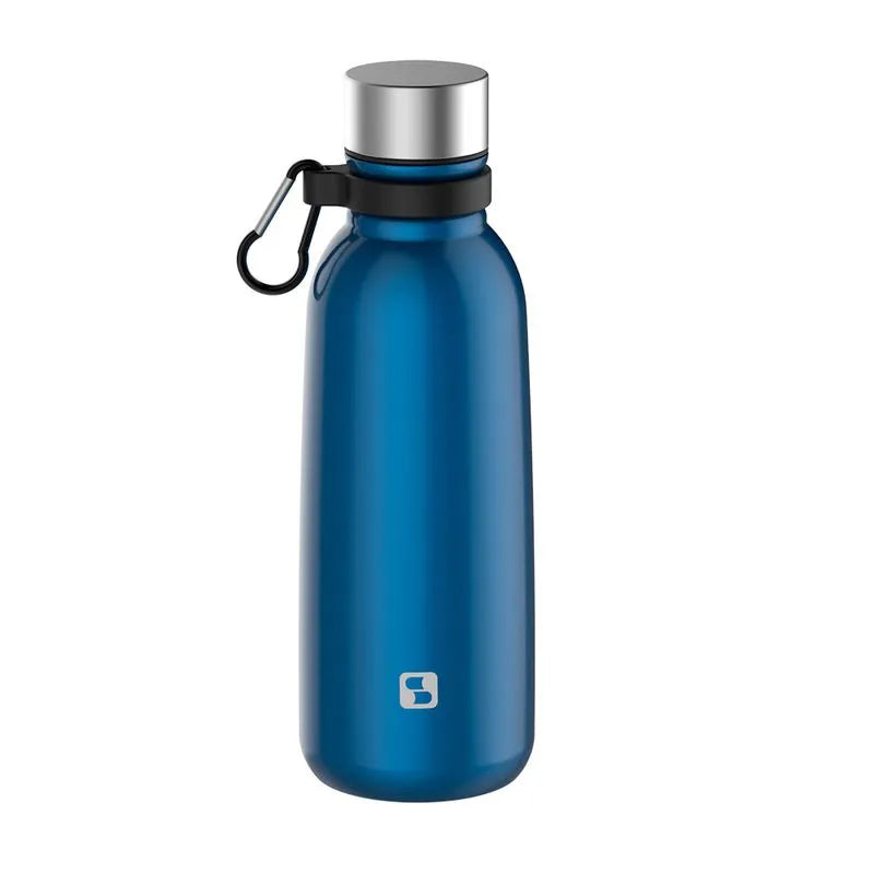 Garrafa Squeeze Urbano Aço Inox/Azul 700Ml Resistente C/Alça