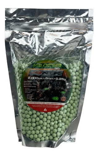 Munição Bbs Para Airsoft Velozter Tracer Fluorescente 0,25g