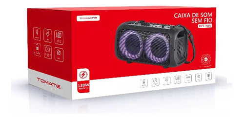 Caixa De Som Tomate Mts-1005 Bluetooth 120w Com Alça Rgb