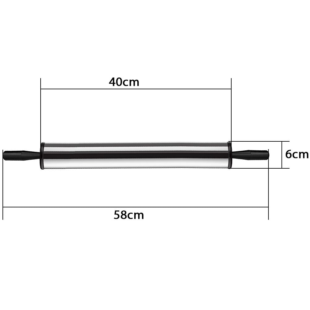 Rolo de Mão para Massa Profissional Cromado Saro RM 40 cm