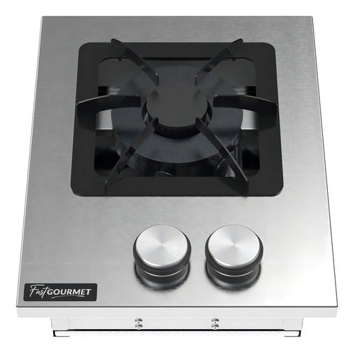Cooktop Embutido Inox 1 Boca A Gás Queimador Duplo Bp