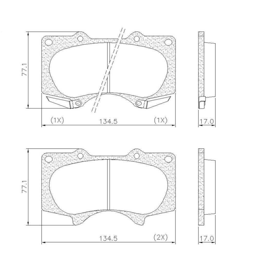 Pastilha de Freio Dianteira Fras-le PD/528 PD/963 Toyota Hilux/Hilux SW4/Land Cruiser, Mitsubishi Pajero