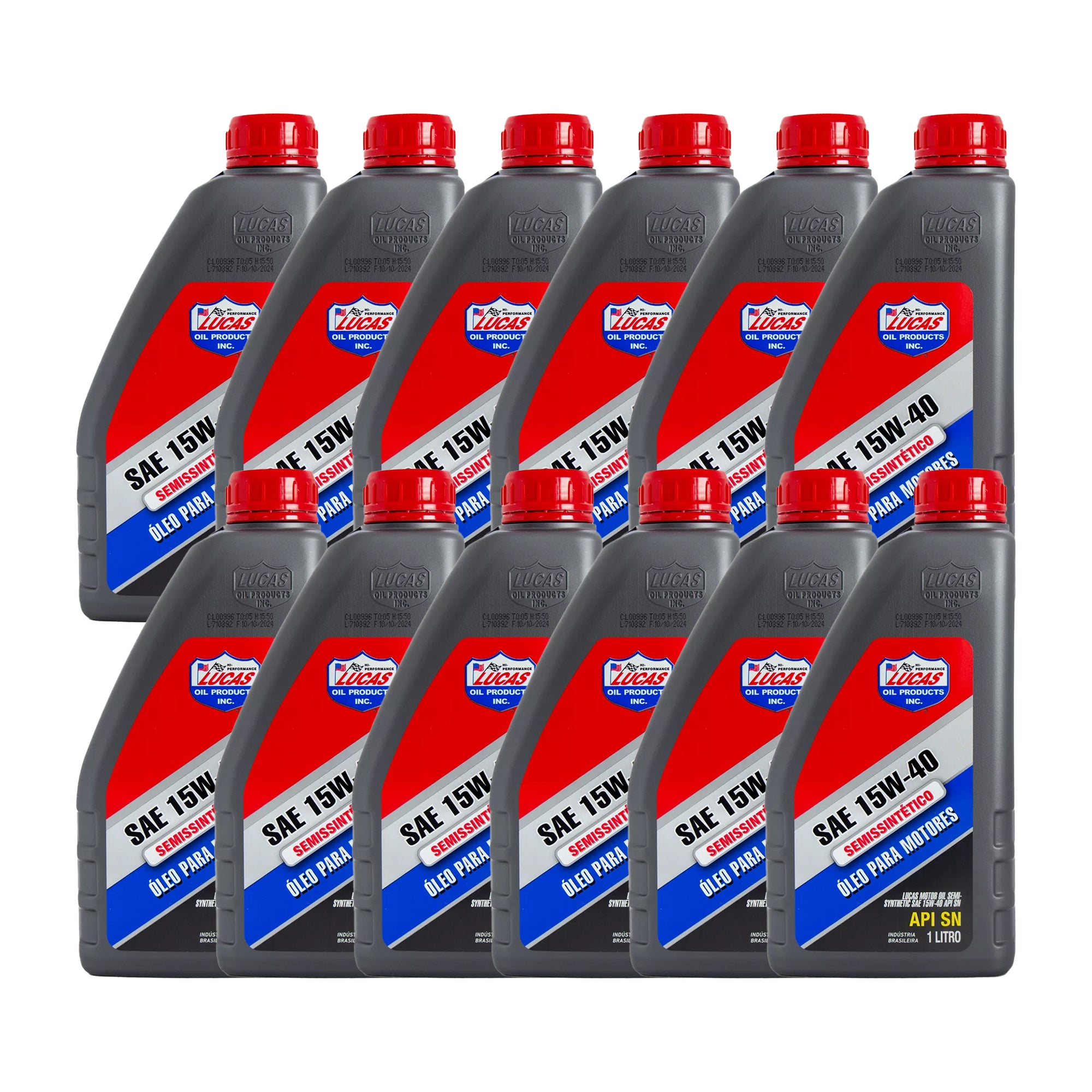 Kit 12 Óleo Lubrificante Motor Semissintético Sae 15w40 Sn