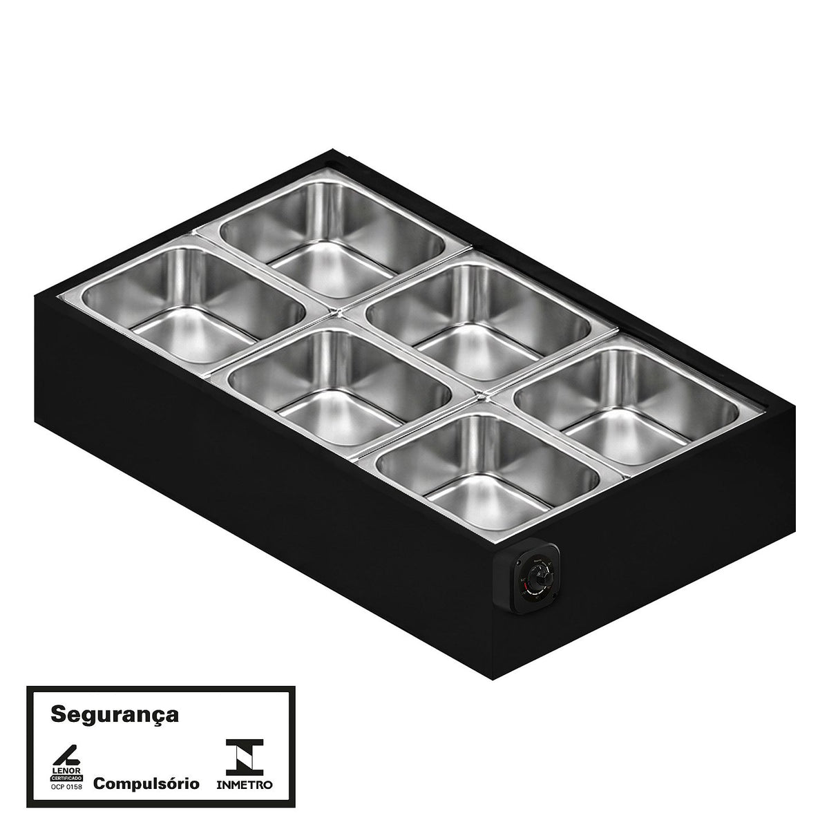 Buffet Térmico de Mesa Aquecido Saro BFM6 6 Cubas com Tampa