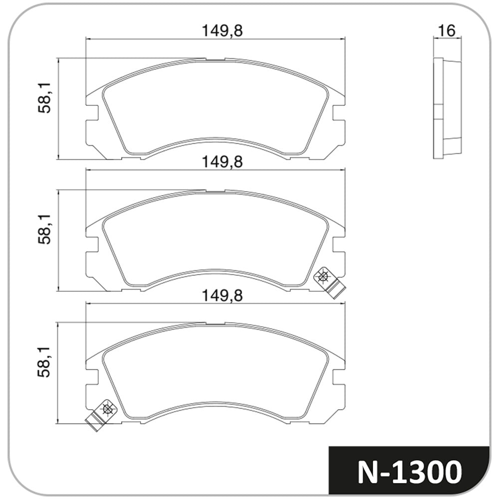Pastilha de Freio Dianteira Cobreq N-1300 Mitsubishi L200/Outlander/Eclipse/Pajero/Galant