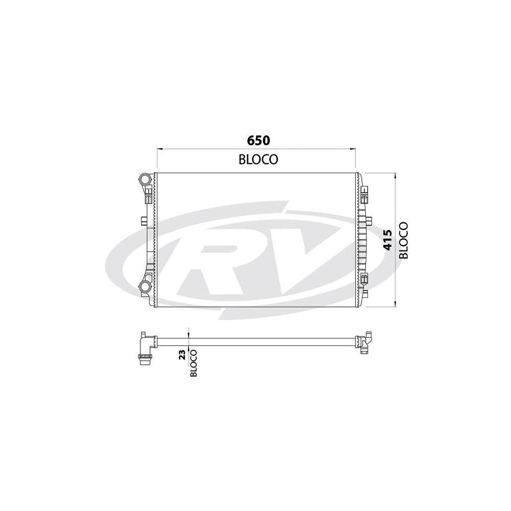 Radiador Água Visconde 12254 Audi A3/TT, VW Polo/Golf/T-CROSS/Tiguan