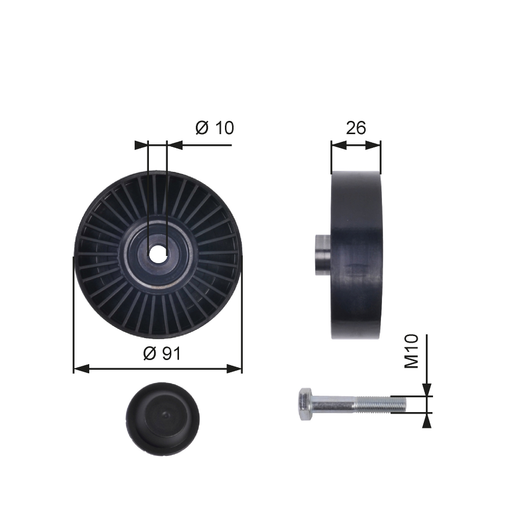 Polia Micro V Gates T36001 Fiat Marea Weekend/Marea/Brava, Alfa Romeo 145