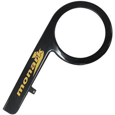 Cobrecorrente Barra Circular, Plástico, Preto, com Gravação Monark Dourado Wester – foto 1