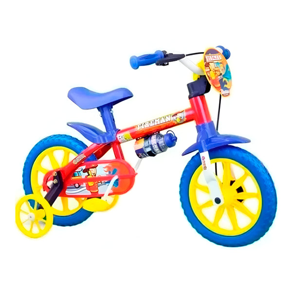 Bicicleta Aro 12 Infantil Menino Nathor Fireman 2 A 5 Anos