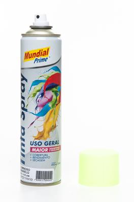Tinta Spray, 400ml/240g, Luminosa, Amarelo, Neon Mundial Prime – foto 3