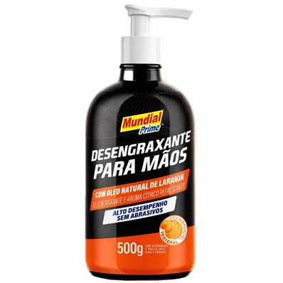 Desengraxante Biodegradavel Orange para Mãos, Mundial Prime, 500g, Biodegradavel, sem Abrasivos, com Ou sem Água, Remove Graxas, Sujeiras – foto 1