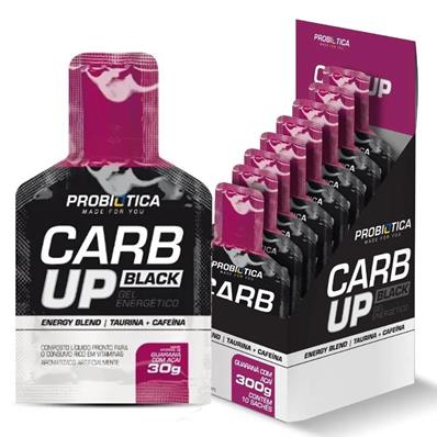 Carb-up Gel Black, Acai com Guarana, Display com 10 Saches 30g Probiotica – Caixa – foto 1