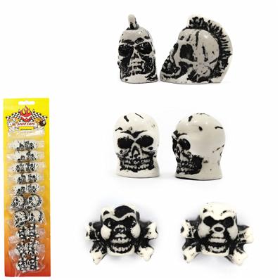 Tampa de Válvula, Caveira Rajada, Plástico, 10 Pares Speed Caps – foto 1