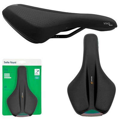 Selim Gel, Vivo Wide Ergo, Preto, 254x160mm, com Display, 396 Gramas Selle Royal – foto 1