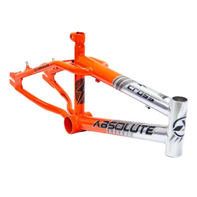 Quadro / garfo, 16, Aço, Absolute Cross, Movimento Central 45mm, Cx / direção Standard, Canote 7/8 (22,2mm), Cromado / laranja – Jogo – foto 2