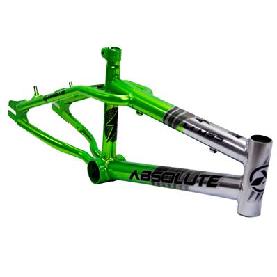 Quadro / garfo, 16, Aço, Absolute Cross, Movimento Central 45mm, Cx / direção Standard, Canote 7/8 (22,2mm), Cromado / verde – Jogo – foto 2