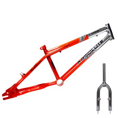 Quadro / garfo, 20, Aço, Absolute Cross, Movimento Central 45mm, Cx / direção Standard, Canote 7/8 (22,2mm), Cromado / laranja – Jogo – foto 1
