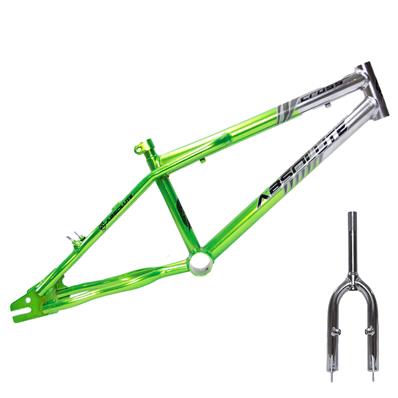 Quadro / garfo, 20, Aço, Absolute Cross, Movimento Central 45mm, Cx / direção Standard, Canote 7/8 (22,2mm), Cromado / verde – Jogo – foto 1