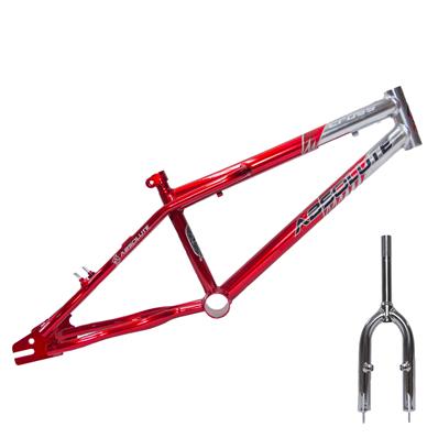 Quadro / garfo, 20, Aço, Absolute Cross, Movimento Central 45mm, Cx / direção Standard, Canote 7/8 (22,2mm), Cromado / vermelho – Jogo – foto 1