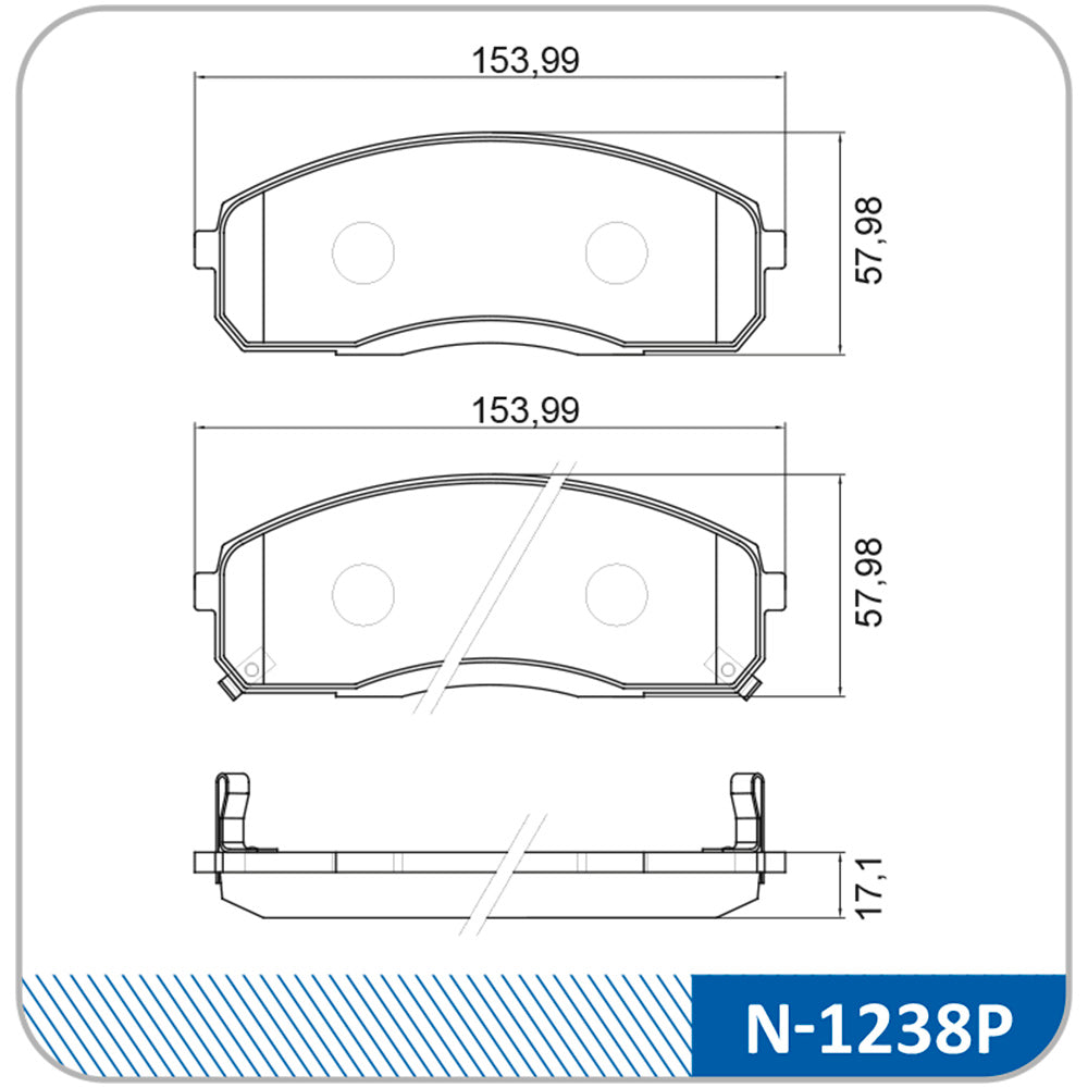 Pastilha de Freio Cobreq N1238P Hyundai HR/HR HD, Kia Carnival