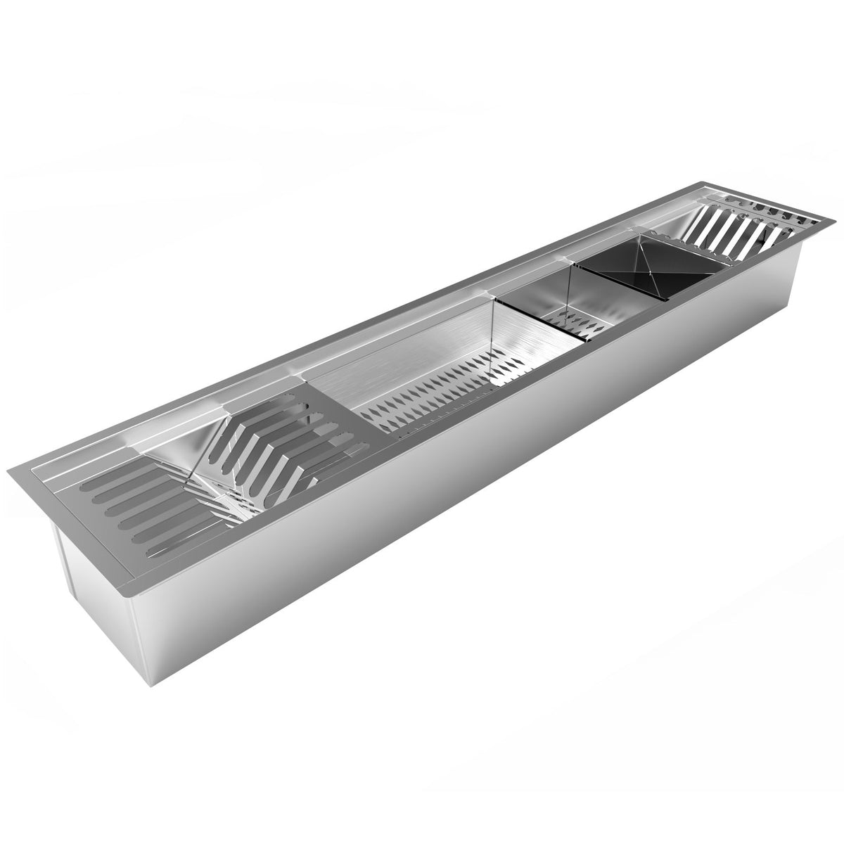 Calha Úmida de Embutir Inox Saro CL90 90 cm com 5 Módulos