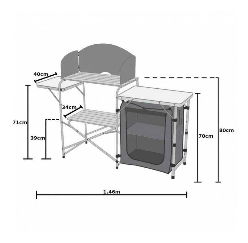 Mesa Armário Para Camping Serena Nautika Dobrável