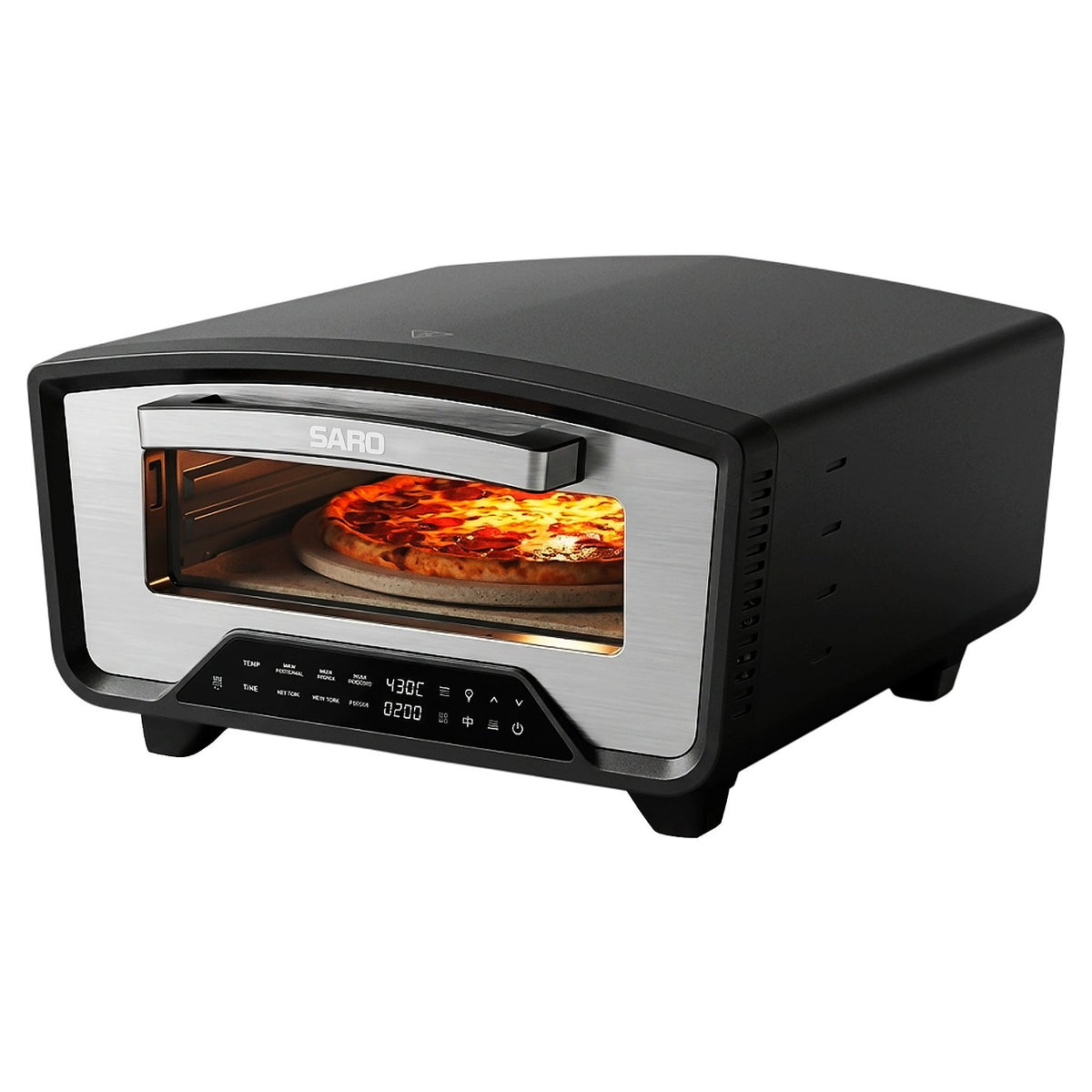 Forno de Pizza Elétrico Compacto Italiano 40 cm Saro FC4022 220V Pedra Giratória