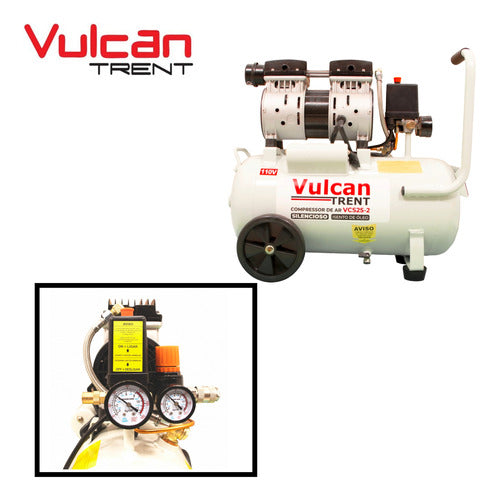 Compressor De Ar 25 Litros 1,5hp 220v Silencioso Vulcan