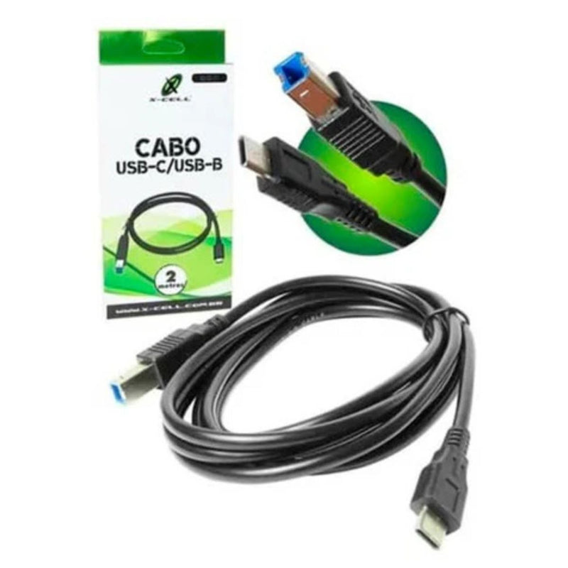 Cabo para Impressora usb-C usb-B 2m X-CELL XC-CI-06