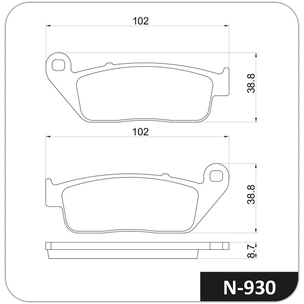 Pastilha Linha Racing Cobreq N-930 Honda CB 500F/Vtx 1300/CBR 500R/Shadow 1100/Valkyrie 1500/VT 1300/Shadow VT 1100/CBR 600F/VT 750 Shadow/CBR 1000F