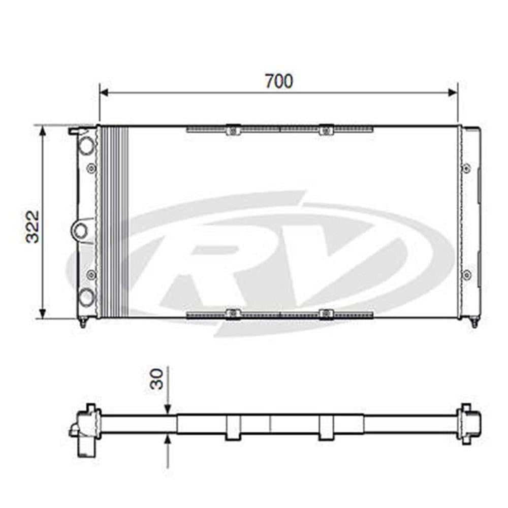 Radiador Água Visconde 12256 VW Santana/Quantum, Ford Royale/Versailles