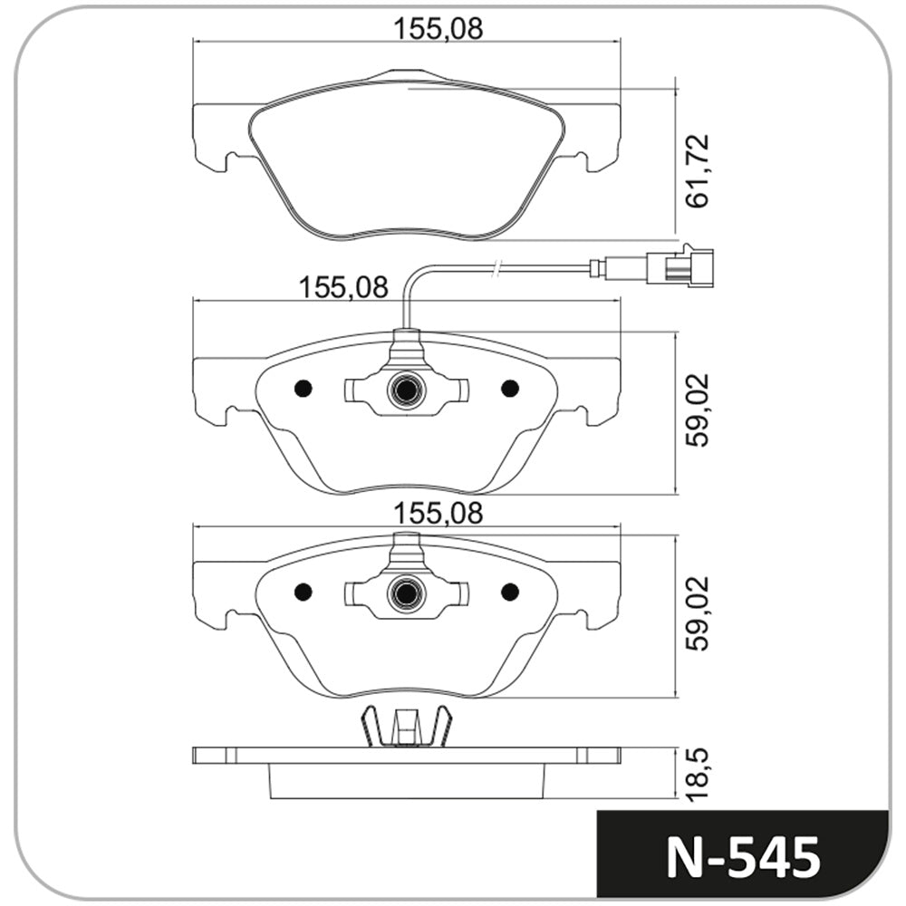 Pastilha de Freio Cobreq N-545 Fiat Linea/Palio Weekend/Bravo/Idea/Doblo/Punto