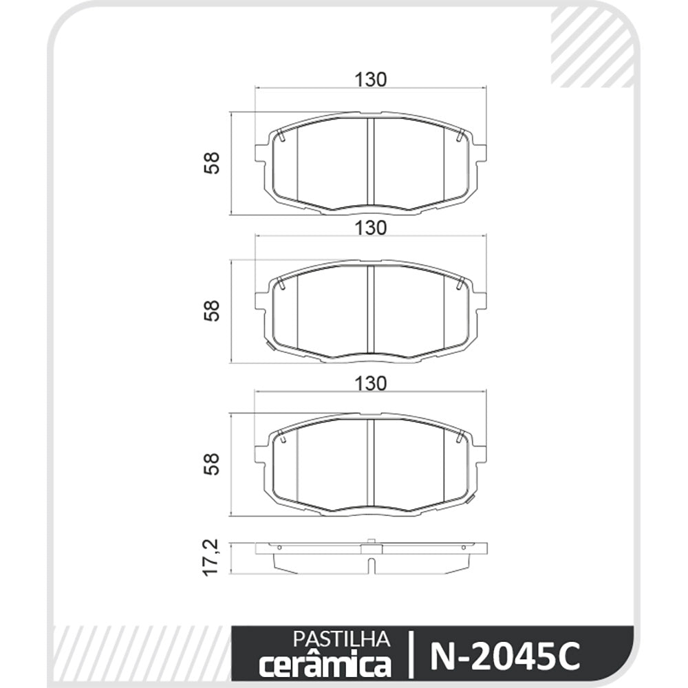 Pastilha de Freio Cobreq N-2045C Hyundai Creta, Kia Cerato/Soul