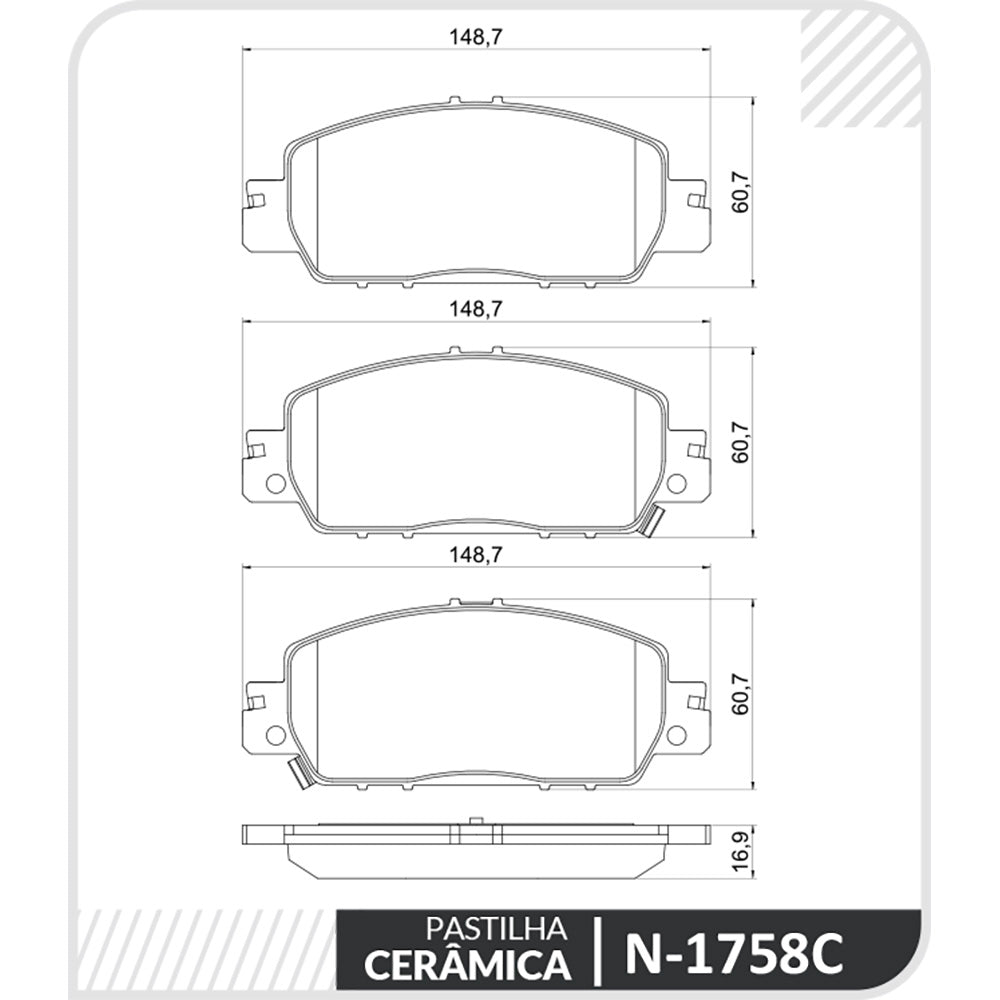 Pastilha de Freio Cobreq N-1758C Honda Civic